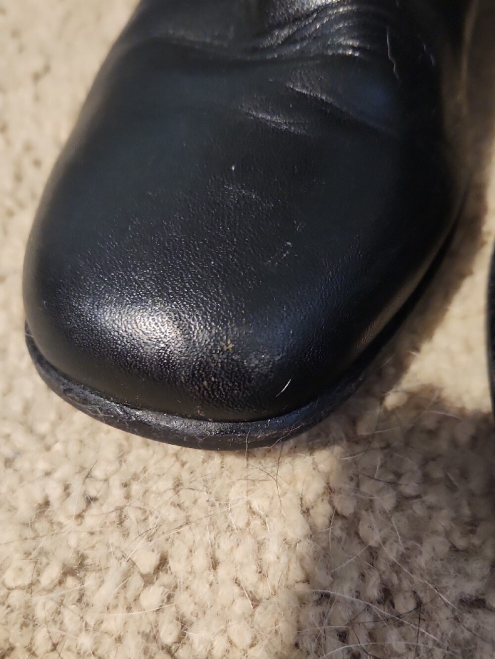 Ros Hommerson Black Leather Stretch Calf Knee-High Heeled Boots Sz. 10 Narrow - Picture 7 of 11